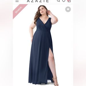 Azazie Tanicia Bridesmaid Dress Dark Navy (Size A22)
